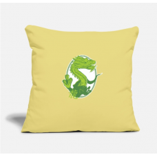 Japanese Dragon Washed Yellow Pillow